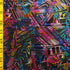 Holographic Abstract Foil Print on Poly Spandex Fabric | (4 Way Stretch/Per Yard)