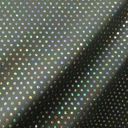 Dots with Holographic Foil Print on Poly Spandex Fabric (Silver/Gray) | (2 Way Stretch/Per Yard)