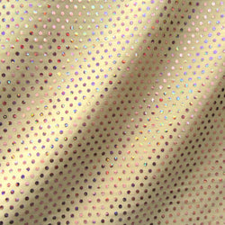 Dots with Holographic Foil Print on Poly Spandex Fabric (Pink/Natural) | (2 Way Stretch/Per Yard)