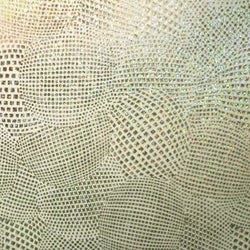 Splayed Ball with Holographic Foil Print on Nylon Spandex Fabric (Silver/White) | (4 Way Stretch/Per Yard)