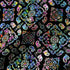 Paisley Printed with Multicolor Foil on Black Poly Spandex Fabric | (4 Way Stretch/Per Yard)
