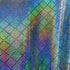 Diamond Print with Silver Holographic Foil Print on Poly Spandex Fabric (Silver/Black) | (4 Way Stretch/Per Yard)
