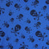 Skulls and Bones Printed on Poly Mesh Fabric (Blue) | (4 Way Stretch/Per Yard)
