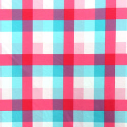 Block Theme Plaid Print on Poly Spandex Fabric | (4 Way Stretch/Per Yard)