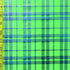 Plaid Print with Foil on Poly Spandex Fabric (Turquoise/Neon Green) | (4 Way Stretch/Per Yard)