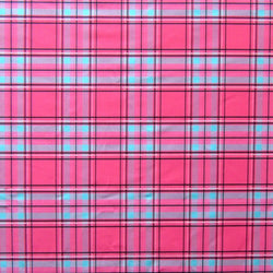 Classic Plaid Print on Poly Spandex Fabric (Pink) | (4 Way Stretch/Per Yard)