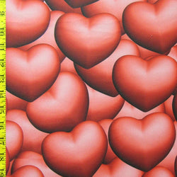 Bubbly Hearts on a Poly Spandex Fabric (Pink) | (4 Way Stretch / Per Yard) **Valentine Special**