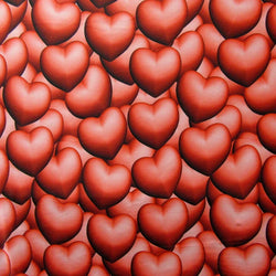 Bubbly Hearts on a Poly Spandex Fabric (Pink) | (4 Way Stretch / Per Yard) **Valentine Special**