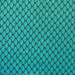Fishscale Print on Nylon Spandex Fabric (Arabian Blue) | (4 Way Stretch/Per Yard)