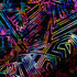 Holographic Abstract Foil Print on Poly Spandex Fabric | (4 Way Stretch/Per Yard)