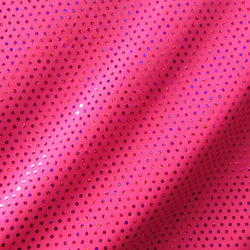 Dots with Holographic Foil Print on Poly Spandex Fabric (Fuchsia/Fuchsia) | (2 Way Stretch/Per Yard)