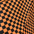Checkerboard Print on Poly Spandex Fabric (Orange/Black) | (4 Way Stretch/Per Yard)