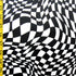 Wavy Geometric Print on Poly Spandex Fabric (White/Black) | (4 Way Stretch/Per Yard)