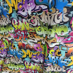 Subway Art Graffiti Print on Poly Spandex Fabric | (4 Way Stretch/Per Yard)