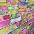 Colorful Brick Wall Print on Poly Spandex Fabric | (4 Way Stretch/Per Yard)