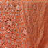 Paisley Printed with Foil on Poly Spandex Fabric (Silver/Orange) | (4 Way Stretch/Per Yard)