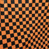Checkerboard Print on Poly Spandex Fabric (Orange/Black) | (4 Way Stretch/Per Yard)