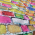 Colorful Brick Wall Print on Poly Spandex Fabric | (4 Way Stretch/Per Yard)