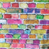Colorful Brick Wall Print on Poly Spandex Fabric | (4 Way Stretch/Per Yard)