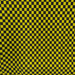 1/2&quot; Checkerboard Print on Poly Spandex Fabric (Yellow/Black) | (2 Way Stretch/Per Yard)