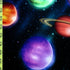 Planets in Space Print on Poly Spandex Fabric | (4 Way Stretch/Per Yard)