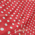 Polka Dot Print on Poly Mesh Fabric (White/Red) | (2 Way Stretch/Per Yard)