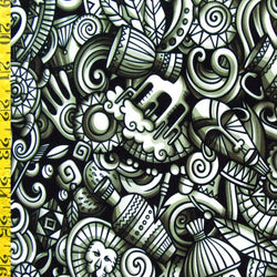 Treasures of Life Print on Poly Spandex Fabric | (4 Way Stretch/Per Yard)