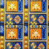 Colorful Abstract Print on Poly Spandex Fabric (Orange/Blue) | (4 Way Stretch/By The Yard)