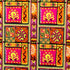 Colorful Abstract Print on Poly Spandex Fabric (Fuchsia/Orange) | (4 Way Stretch/By The Yard)