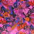 Bang Theme Graffiti Print with Holographic Multicolored Dots on Poly Spandex Fabric (Hot Pink/Red) | (4 Way Stretch/Per Yard)