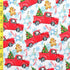 Xmas Trees & Gingerbread Man Print on Poly Spandex Fabric | (4 Way Stretch/Per Yard)