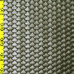 Mermaid Fish Scale with Gunmetal Metallic Foil on Black Nylon Spandex Fabric | (4 Way Stretch/By The Yard)