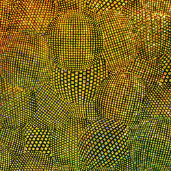 Splayed Ball with Holographic Foil Print on Nylon Spandex Fabric (Gold/Black) | (4 Way Stretch/Per Yard)