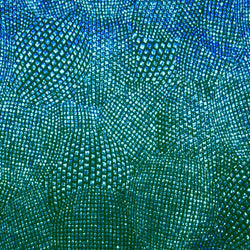 Splayed Ball with Holographic Foil Print on Nylon Spandex Fabric (Turquoise/Black) | (4 Way Stretch/Per Yard)
