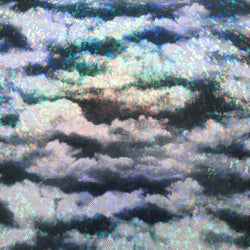 Cloud Print with Shattered Glass on Poly Spandex Fabric (Black/White) | (4 Way Stretch/Per Yard)