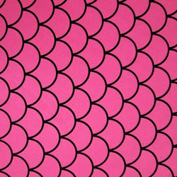 Fishscale Print on Nylon Spandex Fabric (Neon Pink) | (4 Way Stretch/Per Yard)