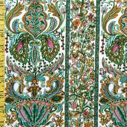 Antique Paisley Printed on Poly Spandex Fabric | (4 Way Stretch/Per Yard)