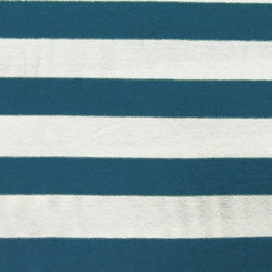Horizontal Stripes on Cotton Lycra Fabric (White/Mallard) | (4 Way Stretch/Per Yard)