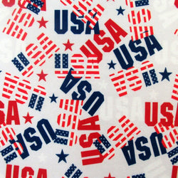 USA Print with Flag and Star on Poly Spandex Fabric | (4 Way Stretch/Per Yard)