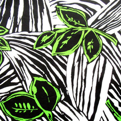 Leaf Print on Polyester ITY Fabric | (2 Way Stretch/Per Yard)
