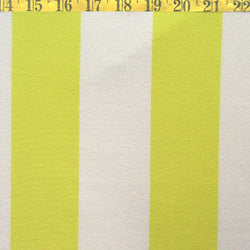 2"(Two Inch) Vertical Stripes on Cotton Lycra Fabric (White/Lemon Yellow) |  (4 Way Stretch/Per Yard)