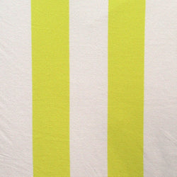 2"(Two Inch) Vertical Stripes on Cotton Lycra Fabric (White/Lemon Yellow) |  (4 Way Stretch/Per Yard)