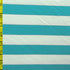 Horizontal Stripes on Cotton Lycra Fabric (White/Turquoise) | (4 Way Stretch/Per Yard)