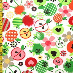 Cartoon Fruit Print on Poly Spandex Fabric | (4 Way Stretch/Per Yard)