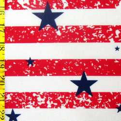 America Liberty Flag Print on Poly Spandex Fabric |  (4 Way Stretch/Per Yard)