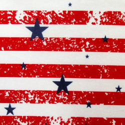 America Liberty Flag Print on Poly Spandex Fabric |  (4 Way Stretch/Per Yard)
