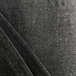 Shiny Glitter on Solid Stretch Velvet Fabric (Silver/Black) | (2 Way Stretch/Per Yard)