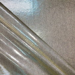 Gold Matrix Dot on Cream Nylon Spandex Fabric | (4 Way Stretch/Per Yard)