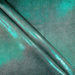 Turquoise Matrix Dot on Mallard Nylon Spandex Fabric | (4 Way Stretch/Per Yard)