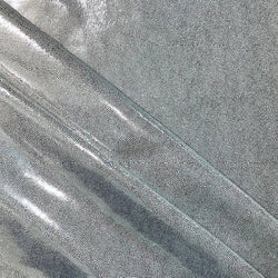 Silver Matrix Dot on Light Gray Nylon Spandex Fabric | (4 Way Stretch/Per Yard)